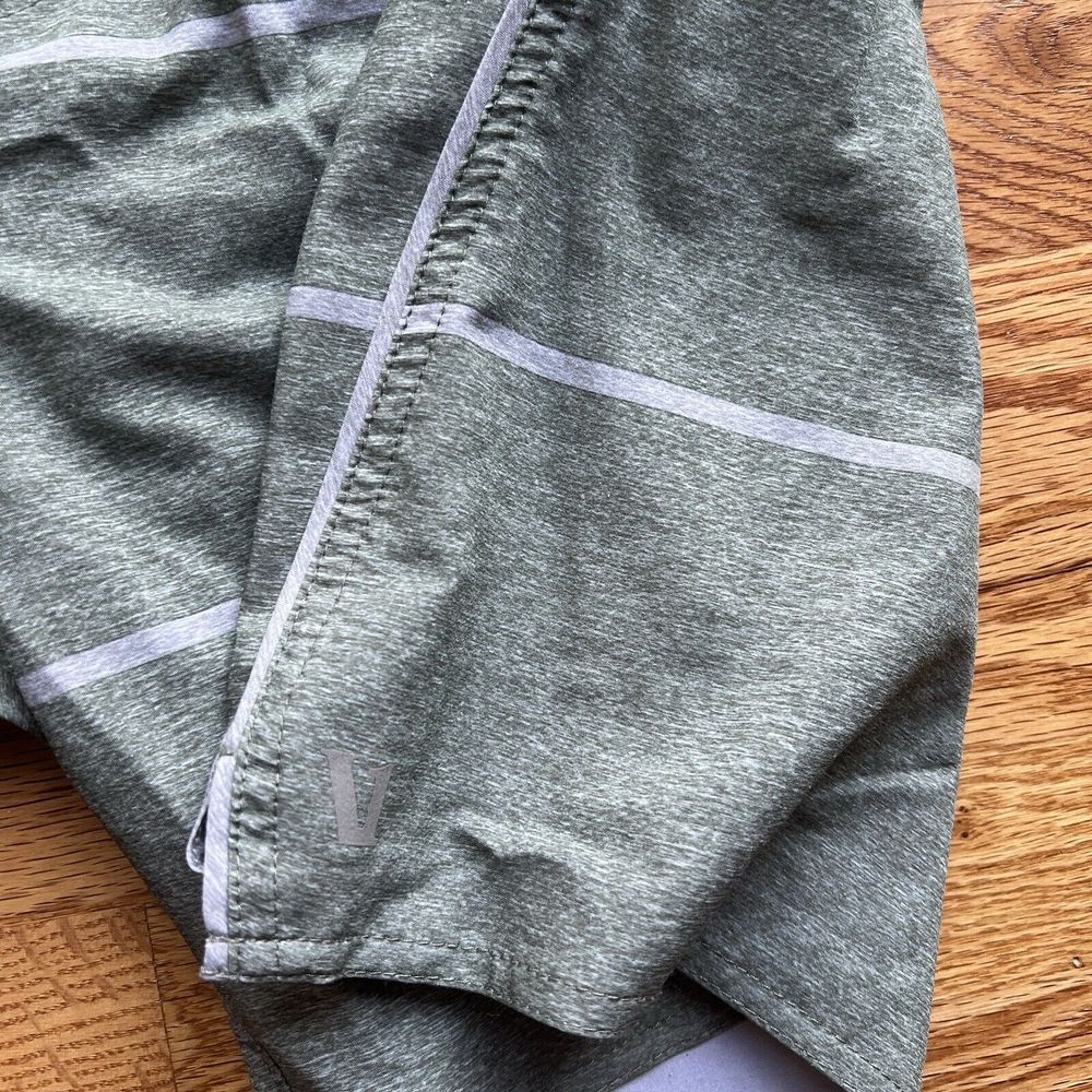 Vuori Trail Shorts Lined Men's Large Striped V341 Performance Green Size XXL 2XL - Picture 5 of 9